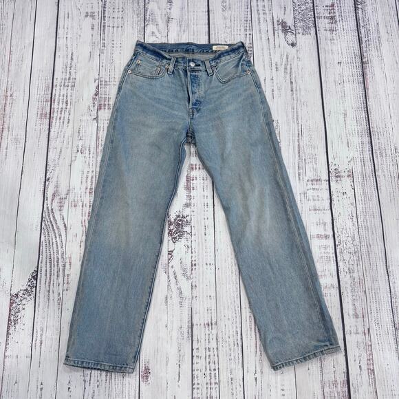 Levi’s 501 ’90s Selvedge Jeans W27x30 Light Wash Button Fly Straight 100% Cotton - Picture 1 of 9